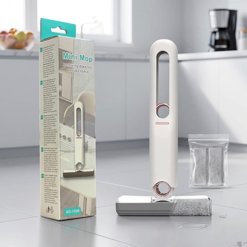 Portable Self-Wringing Mini Mop | Multi-Surface Cleaner